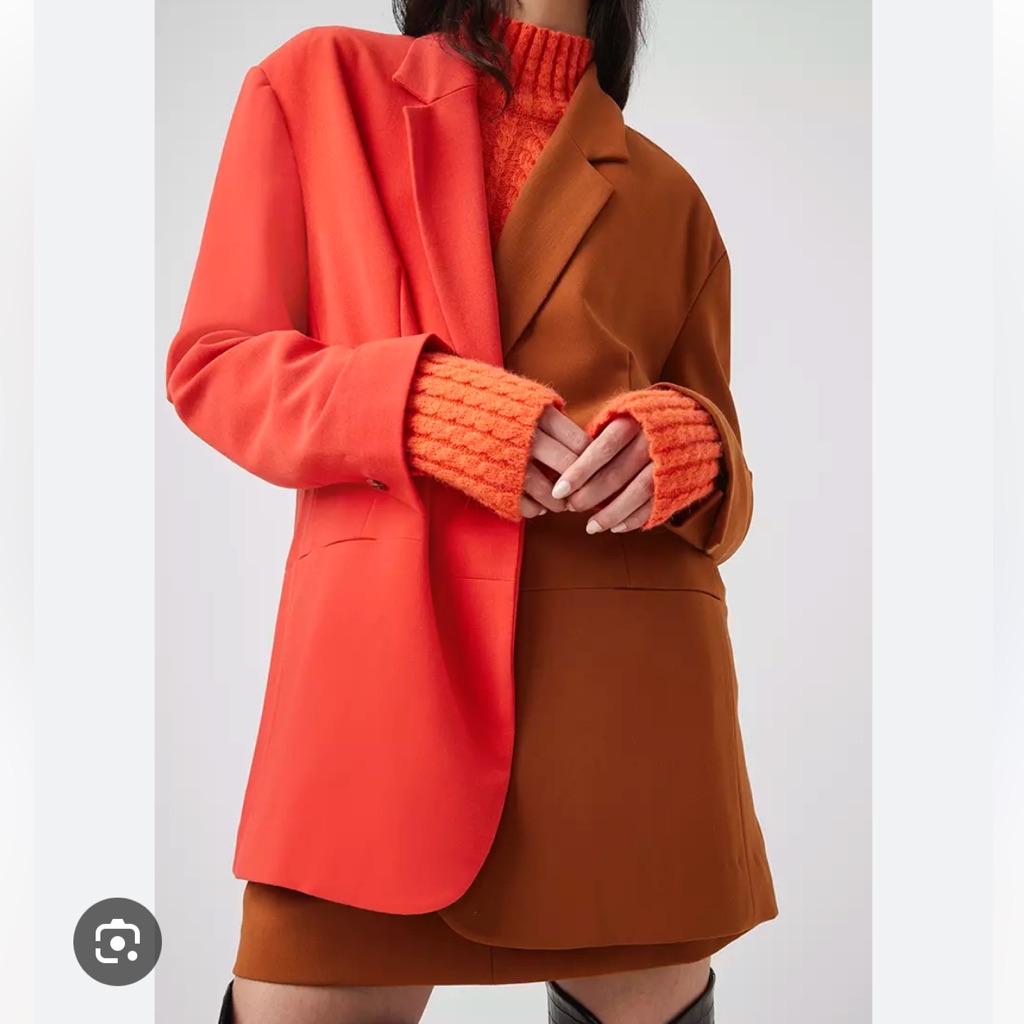 French Connection Red And Brown Blazer